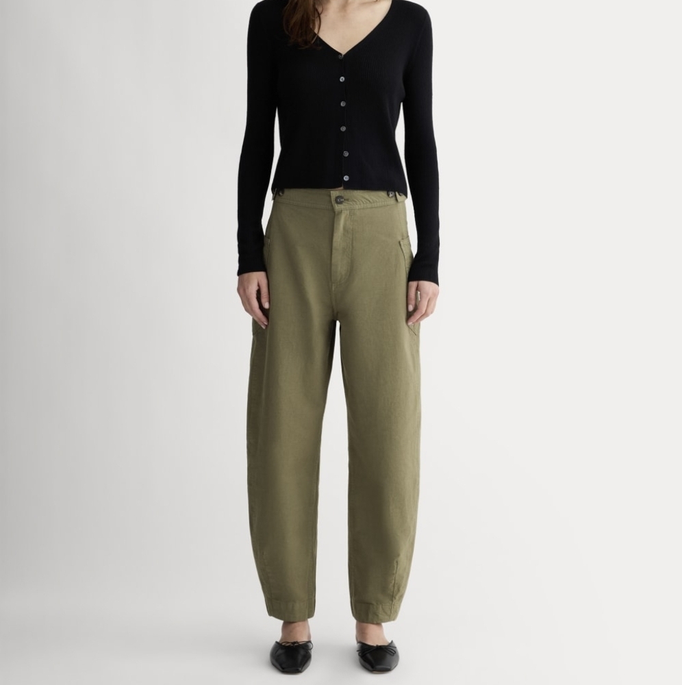 Everlane Fatigue Barrel Pant Kalamata Olive Green Organic Cotton